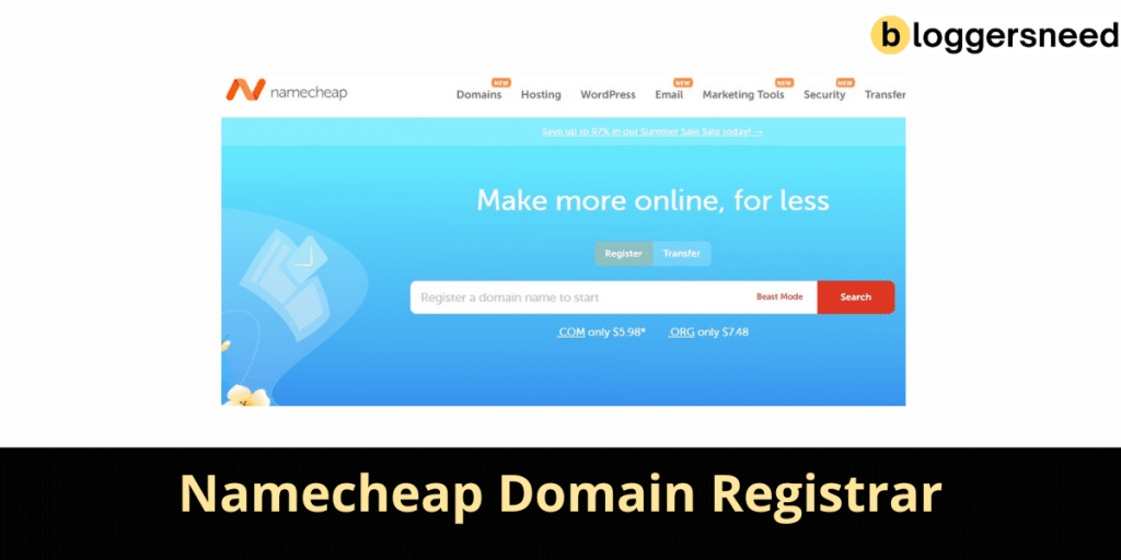 Namecheap domain buying page