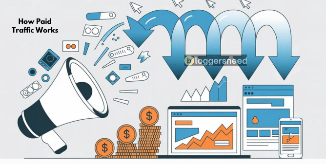 Paid Ads Traffic Illustration Paid ads traffic illustration