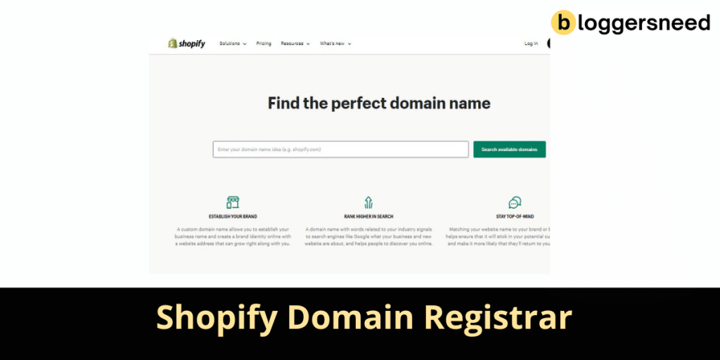 Shopify domain registering