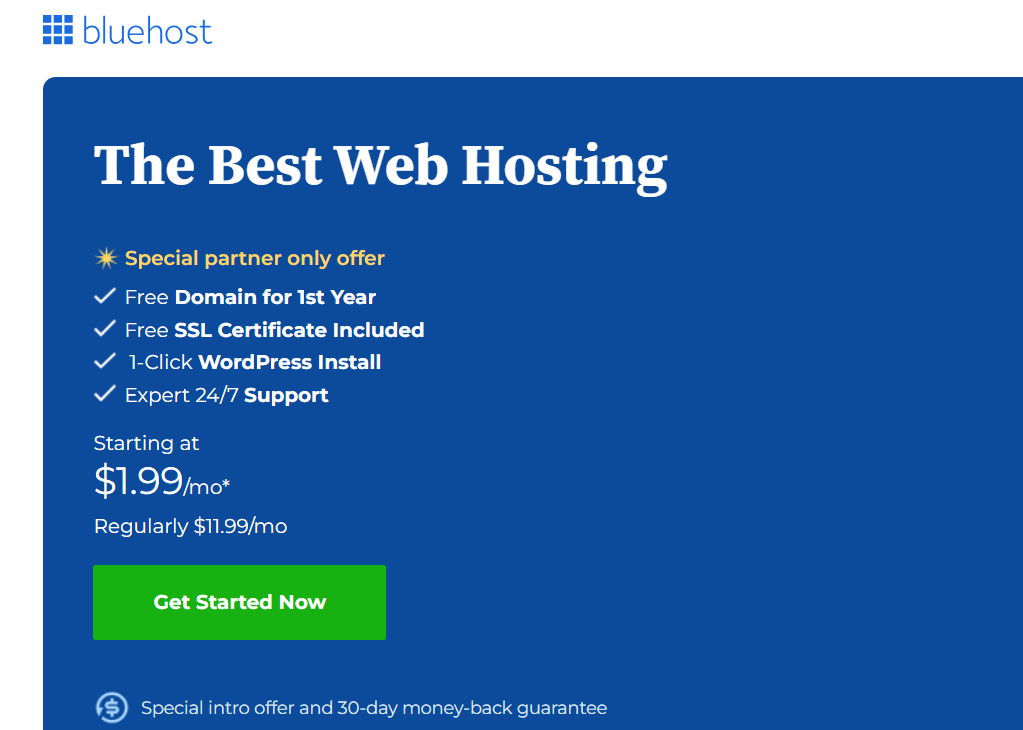 Bluehost offer
