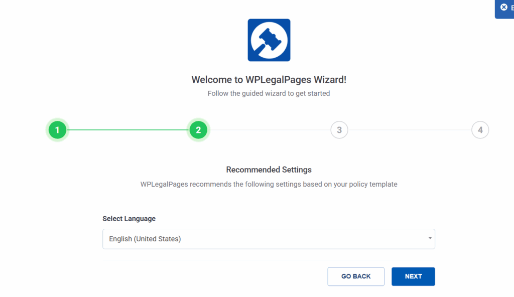 Choosing language to create gdpr cookie policy