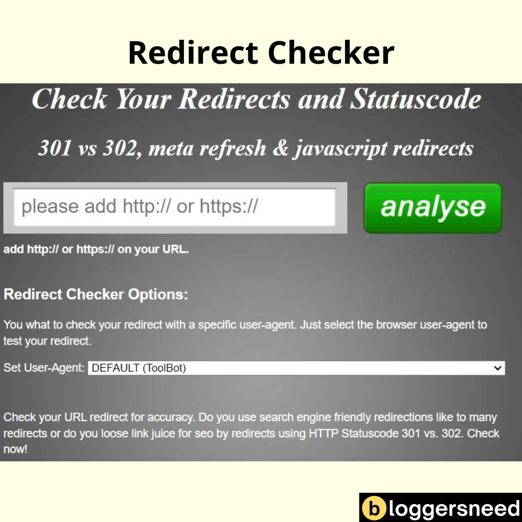 Redirection checker