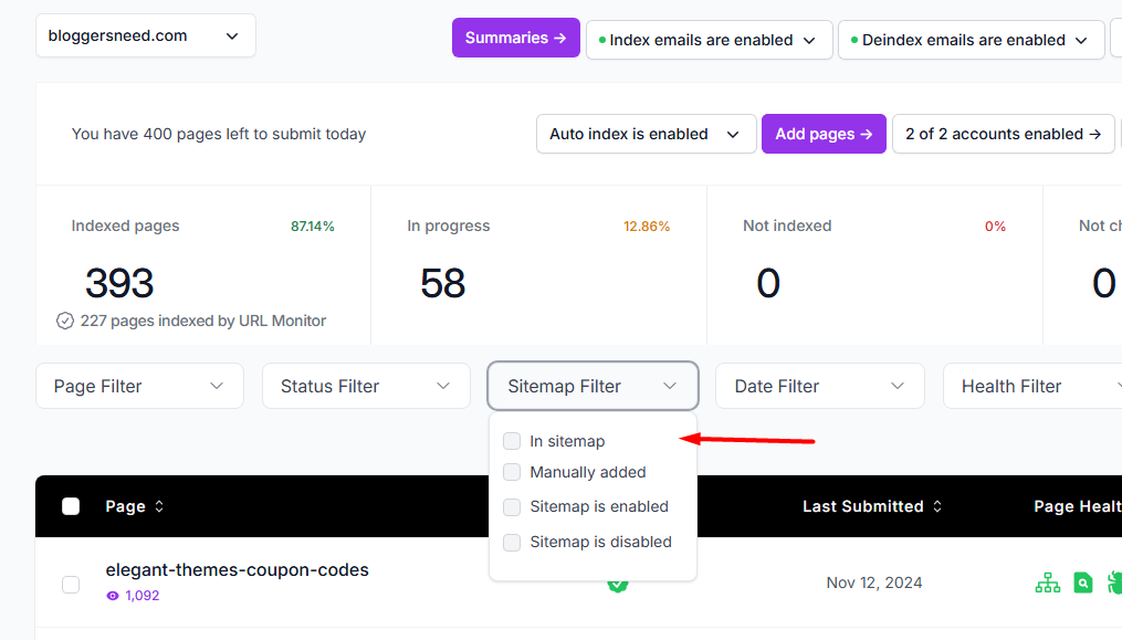 Um Sitemap Filter Um sitemap filter