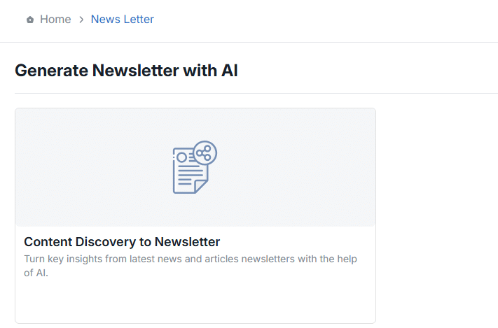 Generate newsletter with ai