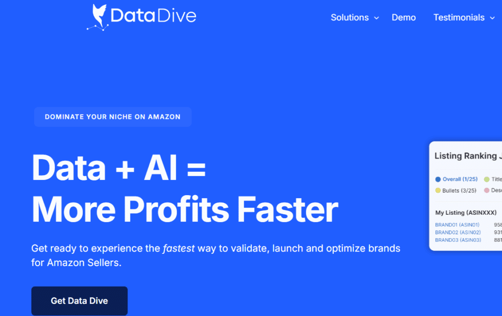 Data dive competitor product research
